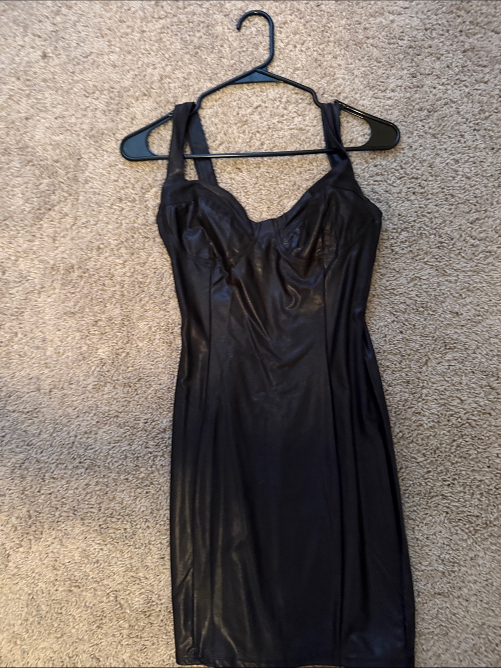 naked wardrobe Black Faux-Leather Mini Dress